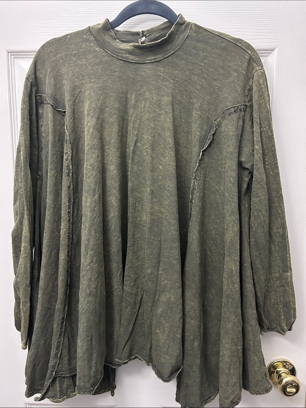 Altar'd State Olive Green Washed Tunic Top